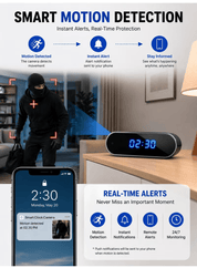 1080P WiFi Smart Clock Camera with Indoor Home & Office Security Camera
