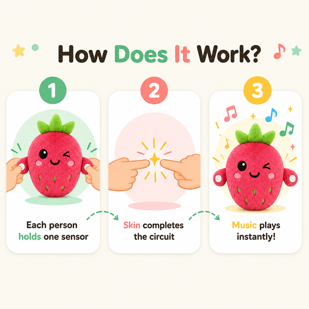 Cute Musical Strawberry Plush Toy