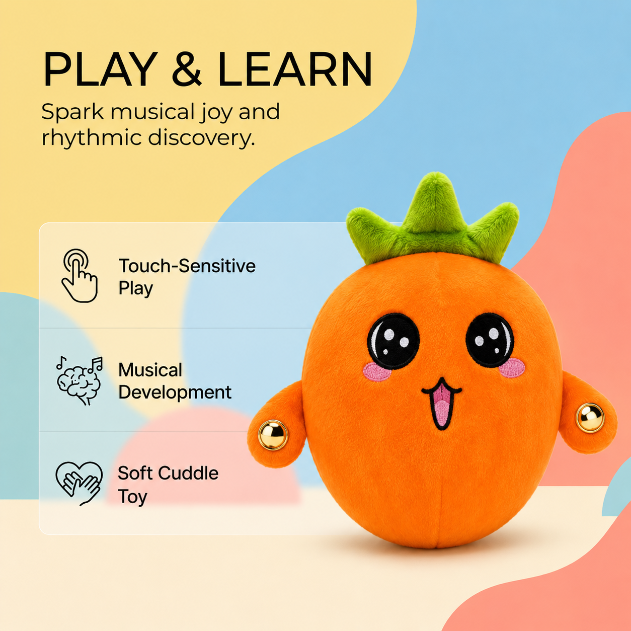 Cute Musical Orange Plush Toy