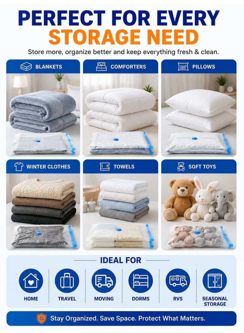 12PCS SmartVac™ Vacuum Storage Bags Set