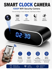 1080P WiFi Smart Clock Camera with Indoor Home & Office Security Camera