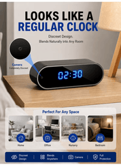 1080P WiFi Smart Clock Camera with Indoor Home & Office Security Camera
