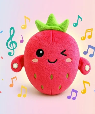 Cute Musical Strawberry Plush Toy